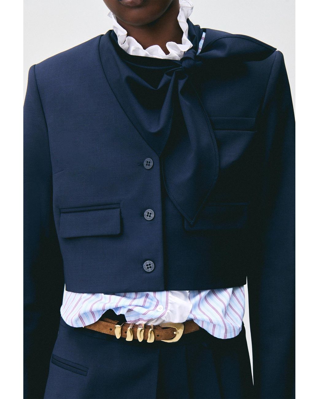 Claudie Pierlot Blue Wool Blend Box Jacket
