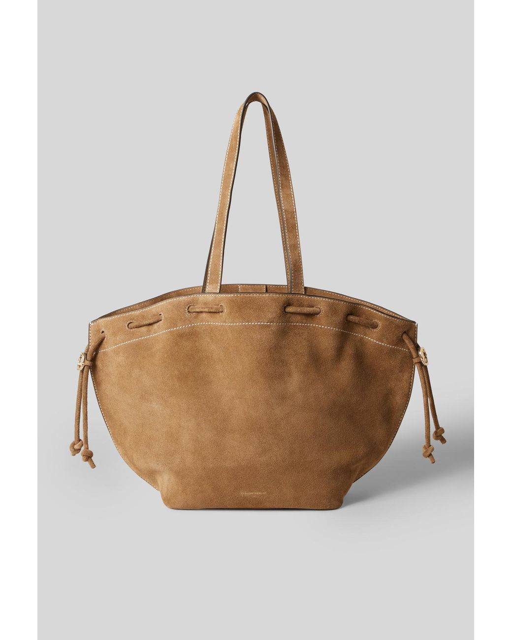 Claudie Pierlot Natural Alban Suede Leather Bag