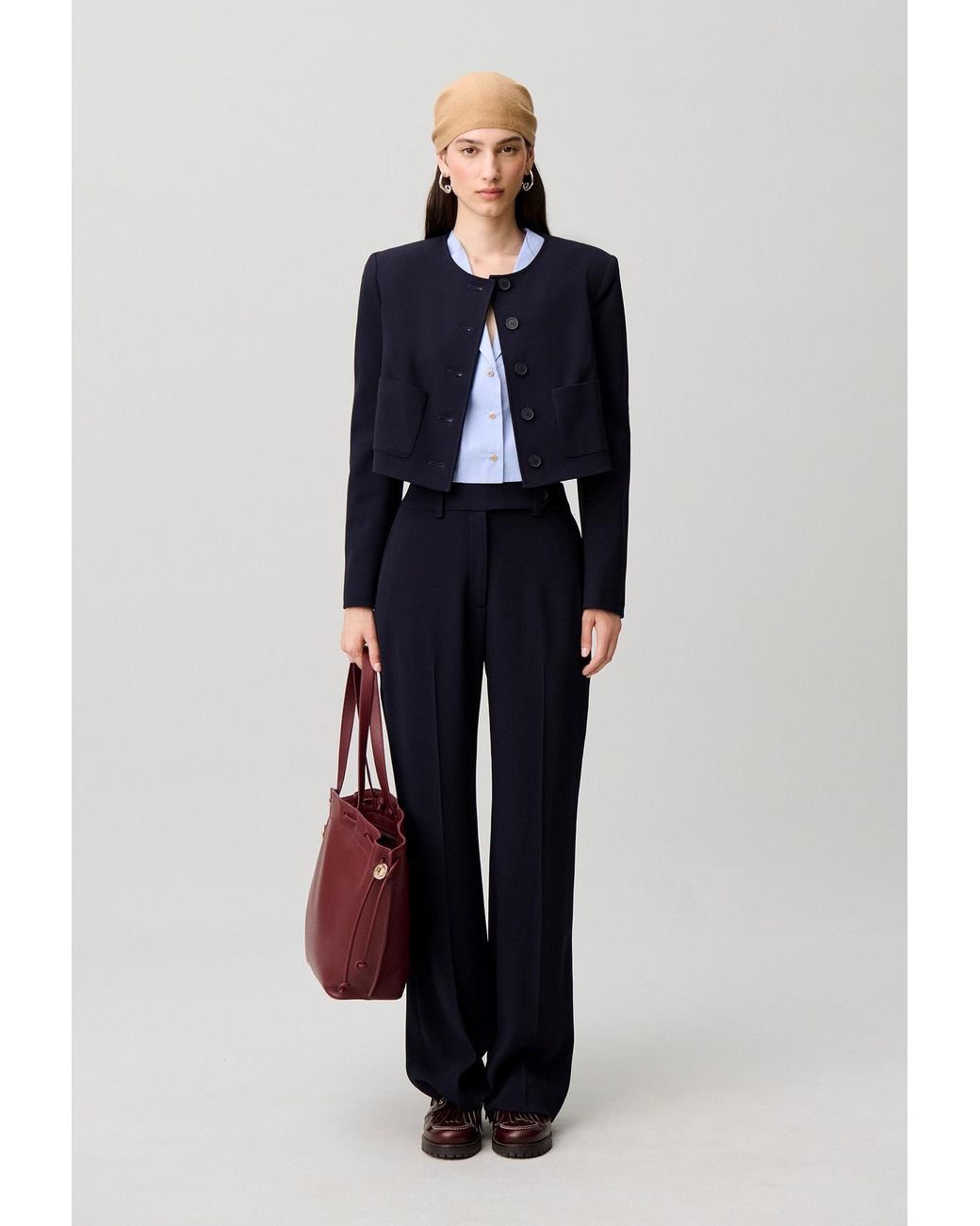 Claudie Pierlot Blue Round Neck Jacket