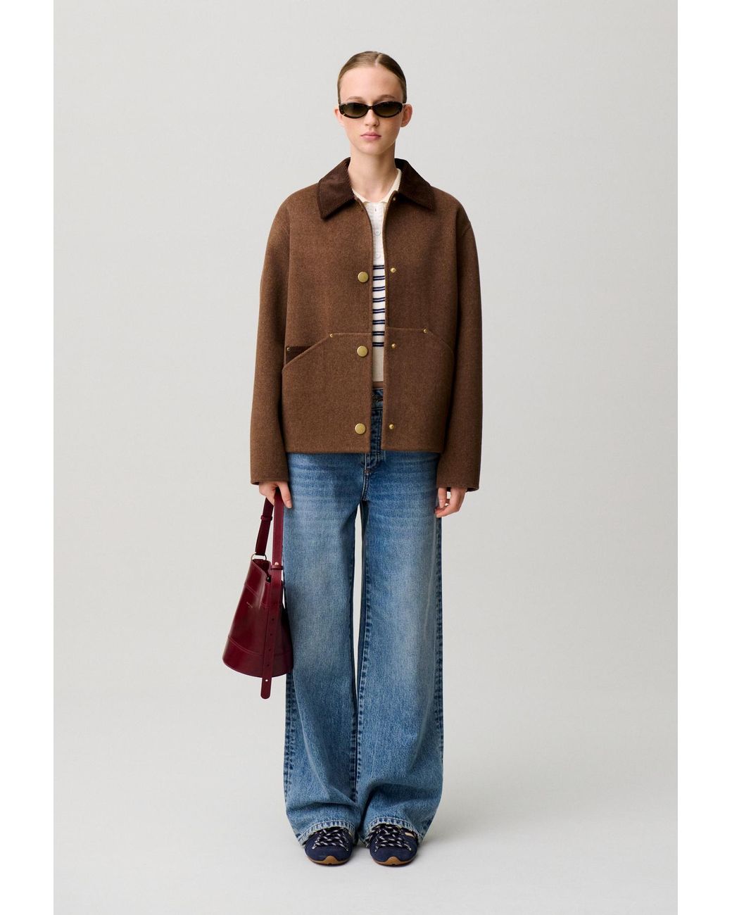 Claudie Pierlot Brown Short Wool Coat