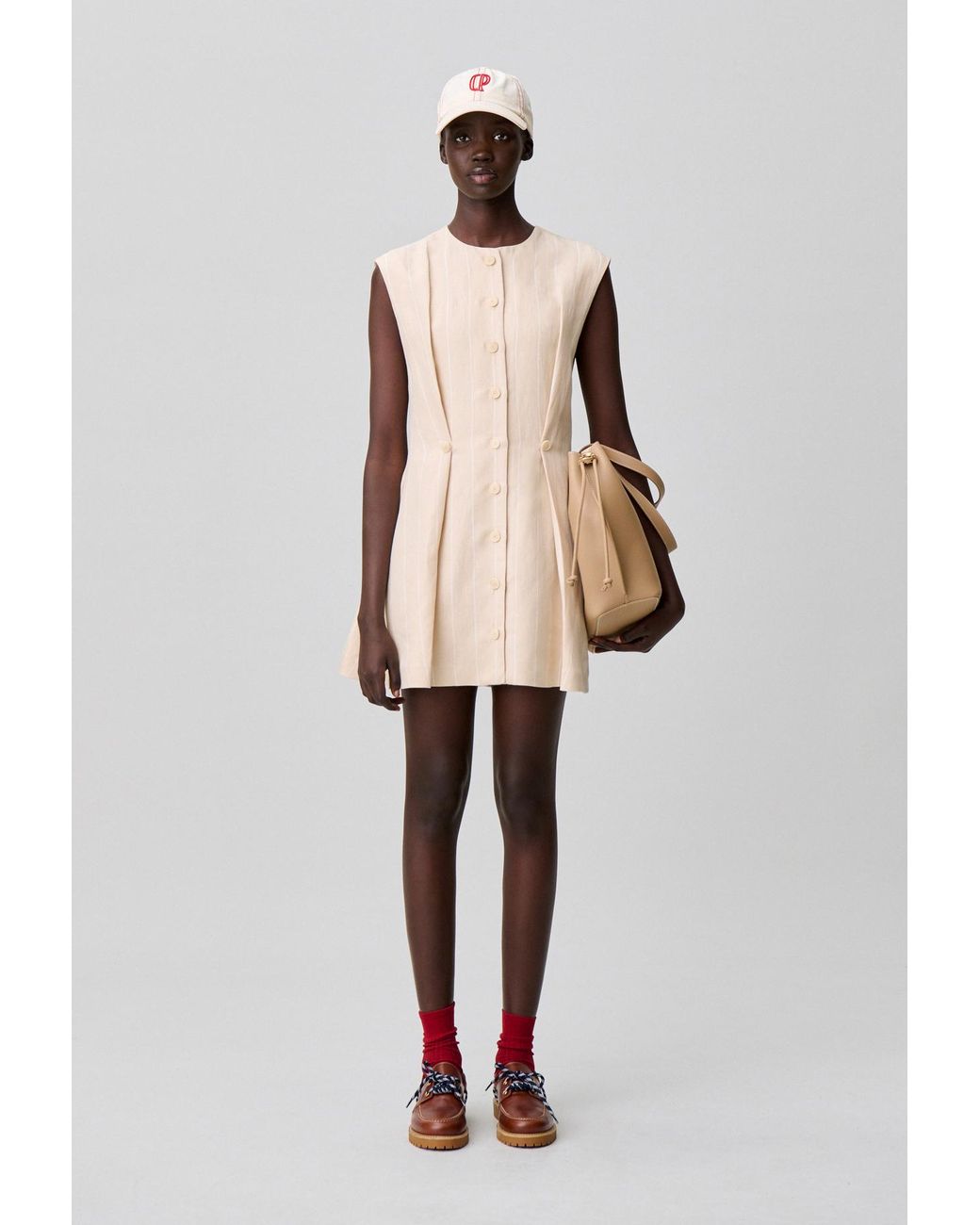 Claudie Pierlot Natural Sleeveless Short Dress