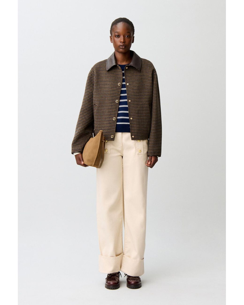 Claudie Pierlot Multicolor Short Wool Blend Coat