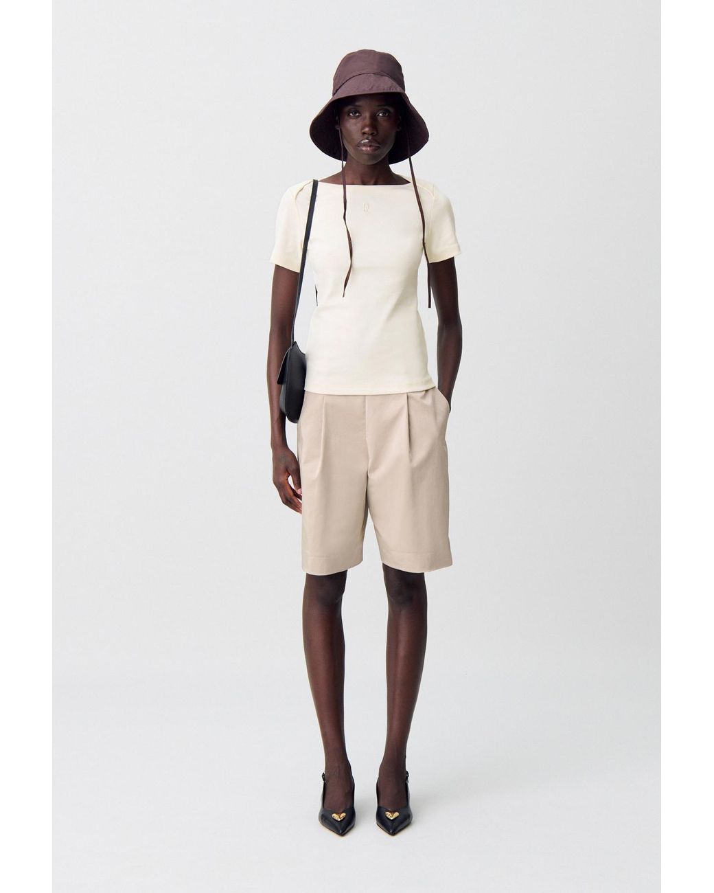 Claudie Pierlot Natural Cotton T-Shirt