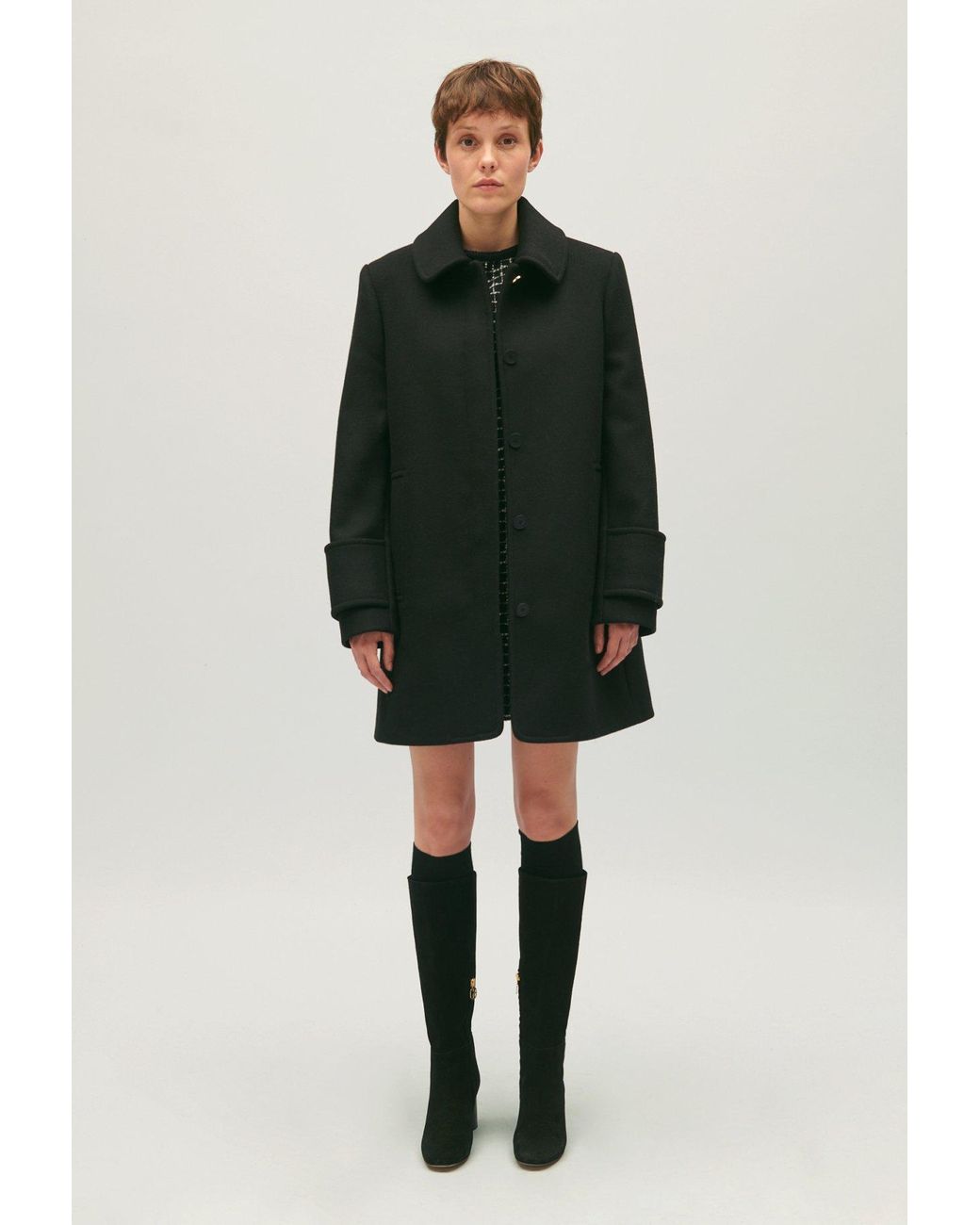 Manteau Col Claudine Claudie Pierlot en coloris Vert Lyst