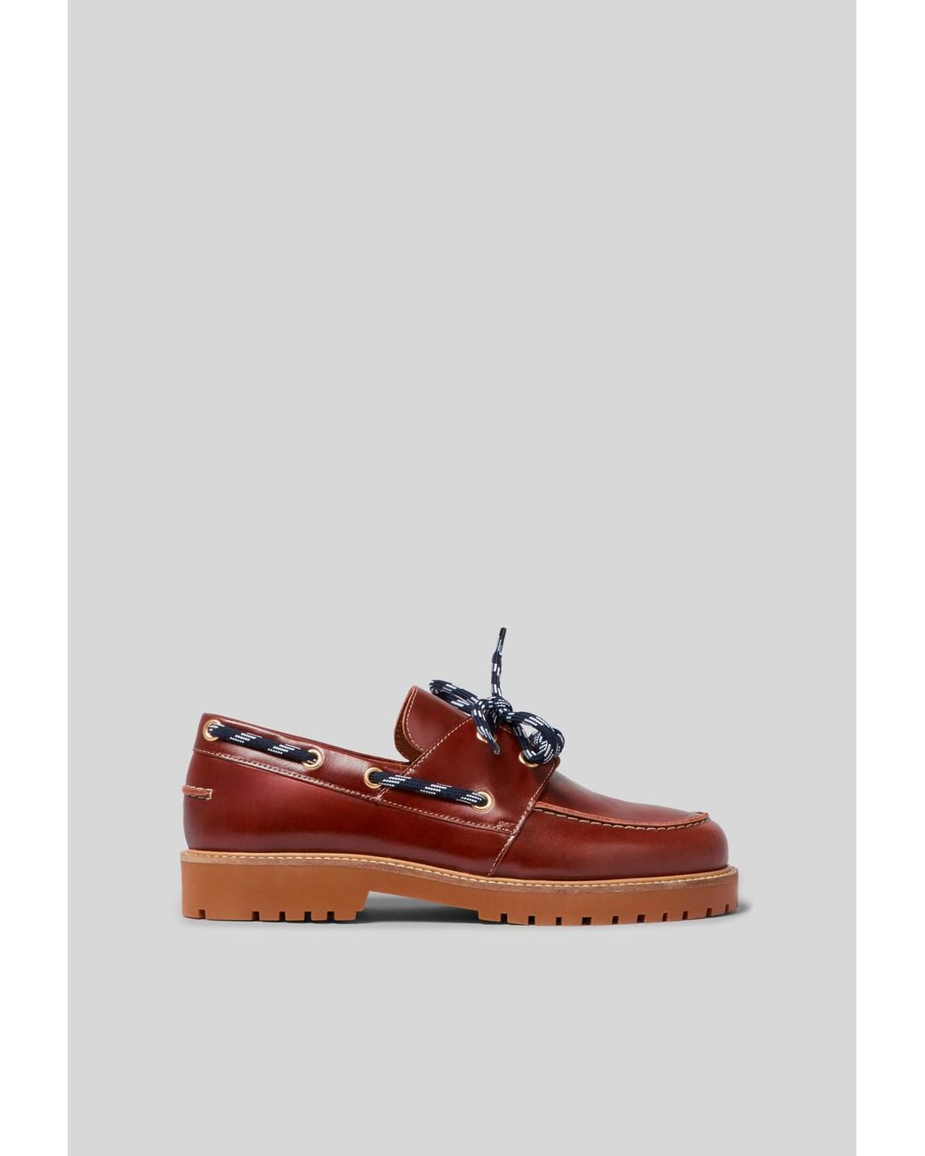 Claudie Pierlot Red Belem Leather Boat Shoes