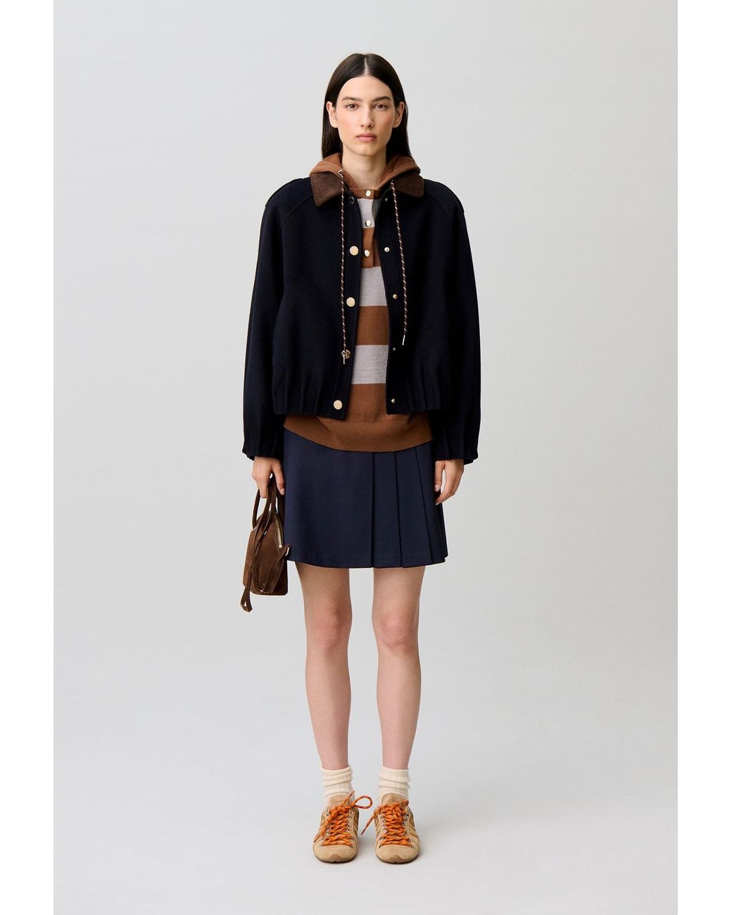 Claudie Pierlot Blue Oversized Jacket With Poppers