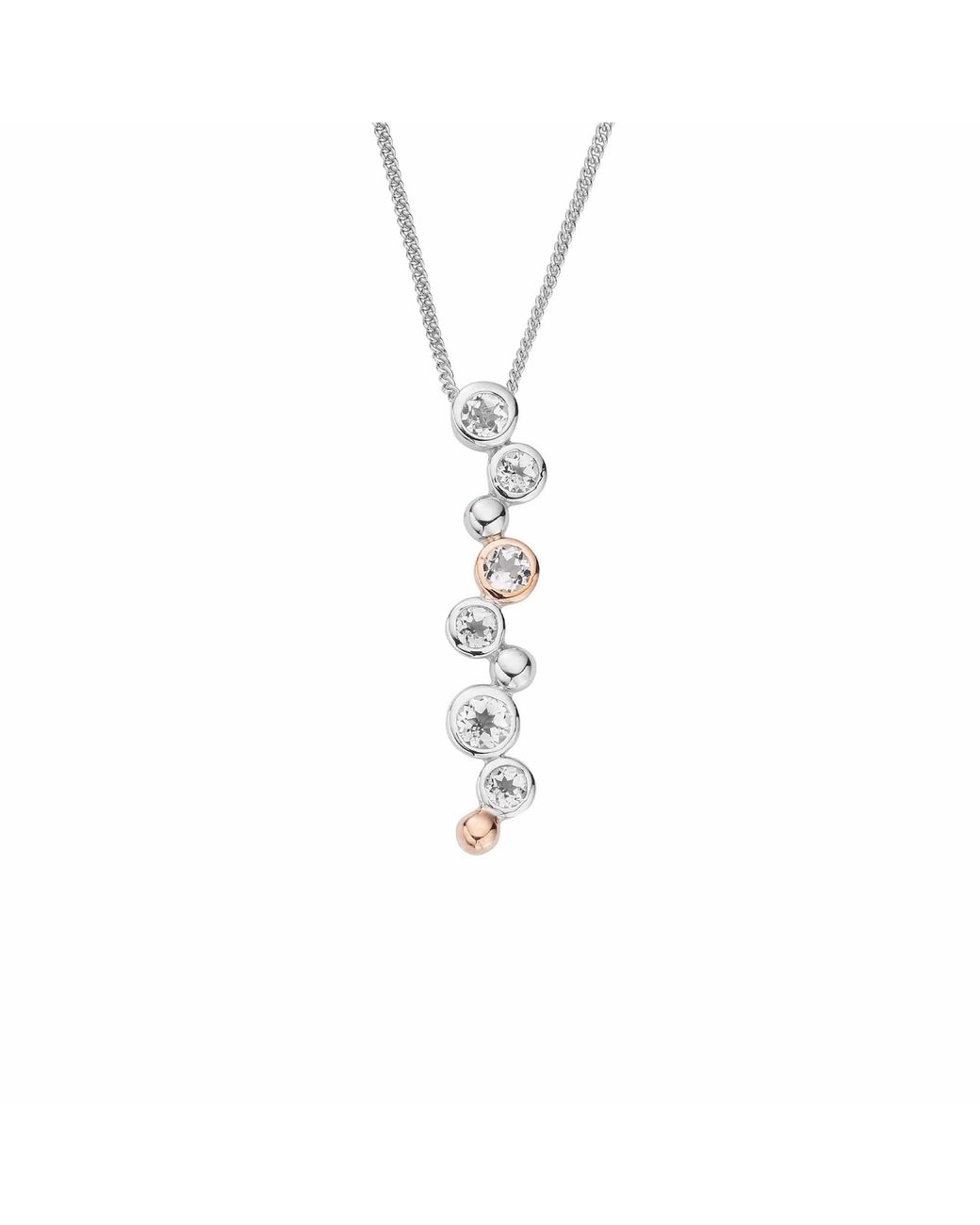 Clogau Metallic Celebration Sterling Drop Pendant With Topaz