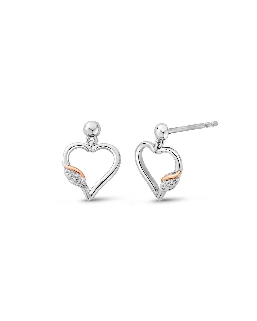 Clogau Metallic Past Present Future Sterling Heart Earrings With Topaz