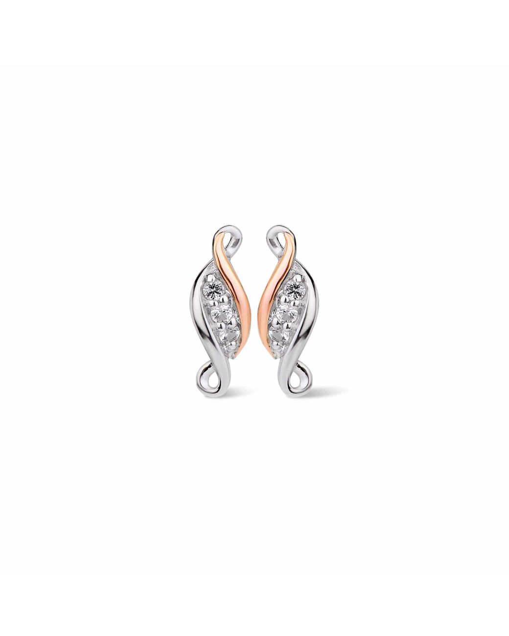 Clogau White Past Present Future Sterling Earrings With Topaz
