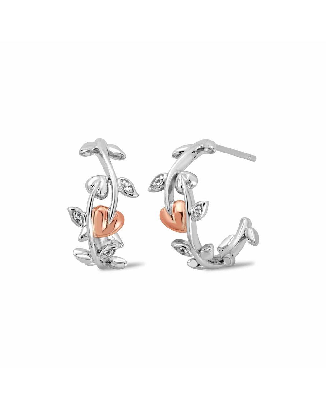 Clogau Metallic Tree Of Life Sterling Vine Half-Hoop Earrings With Topaz