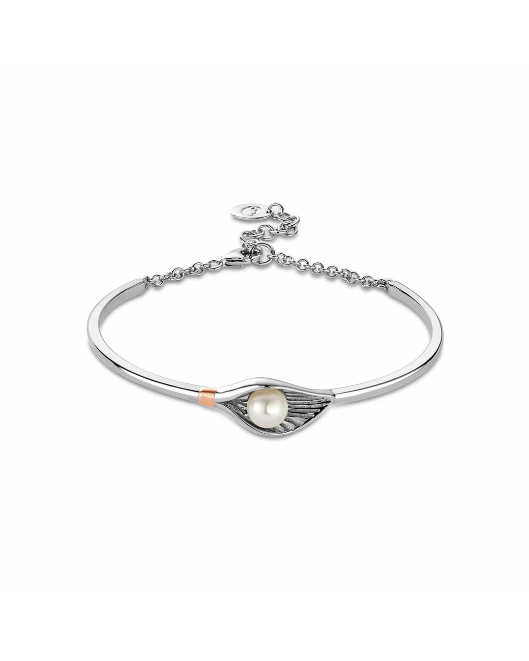 Clogau Metallic Nature's Wonder Sterling Oyster Shell Banglet With Pearl