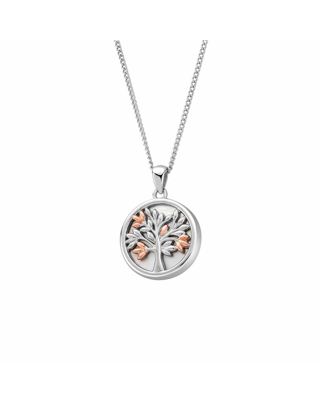 Clogau Metallic Tree Of Life Sterling Pendant With Mother Of Pearl