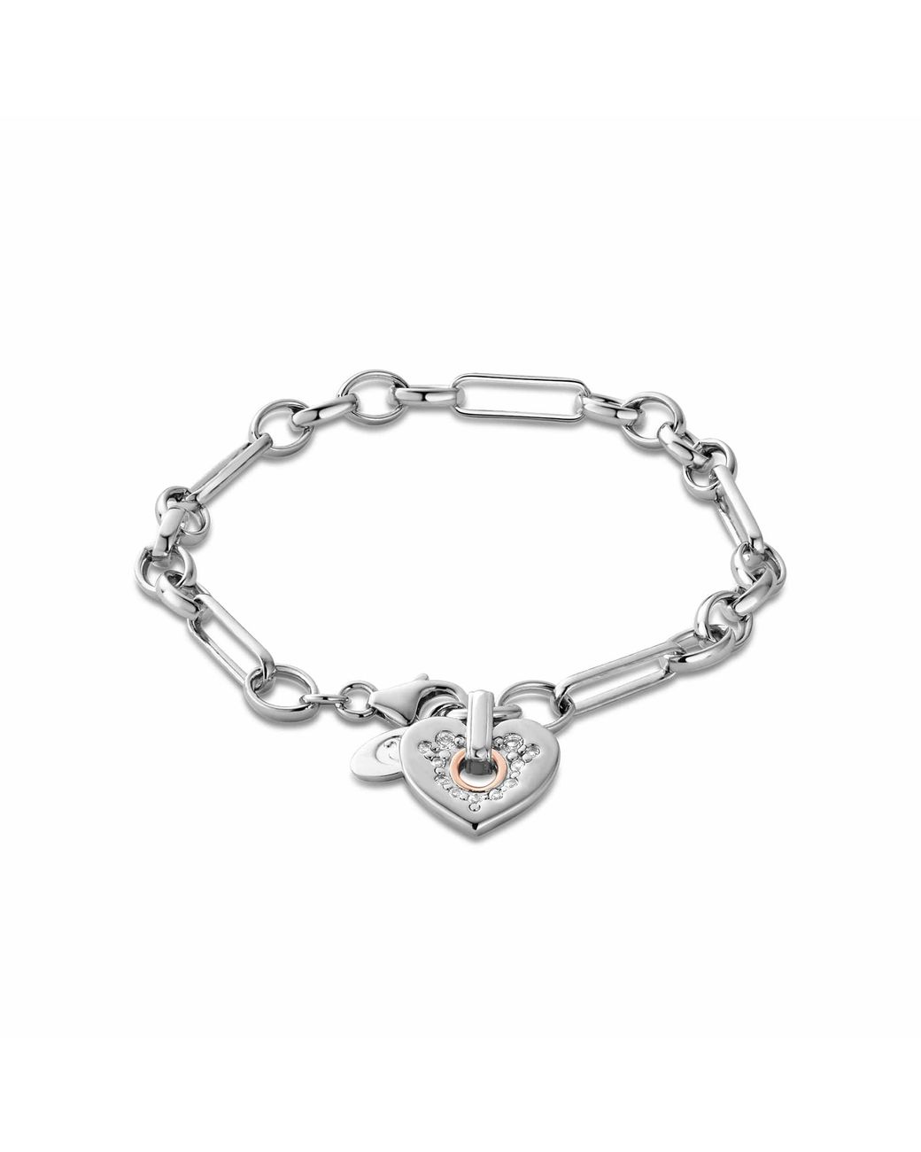 Clogau Metallic Cariad Sterling Sparkle Figaro Bracelet With Topaz