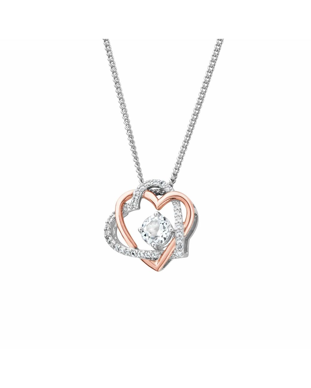 Clogau Metallic Forever Yours Sterling Heart Pendant With Topaz
