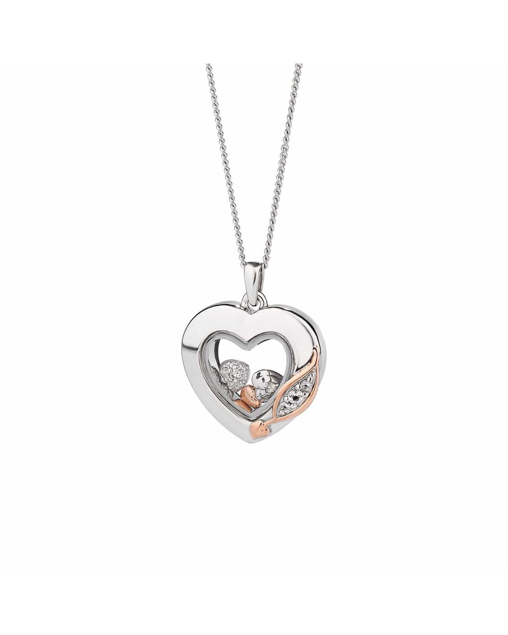 Clogau Metallic Past Present Future Sterling Heart Inner Charm Pendant With Topaz