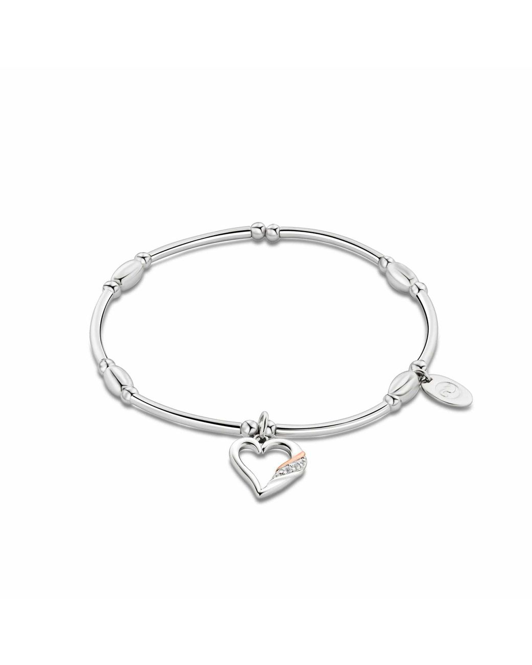 Clogau Metallic Past Present Future Sterling Heart Affinity Bracelet With Topaz