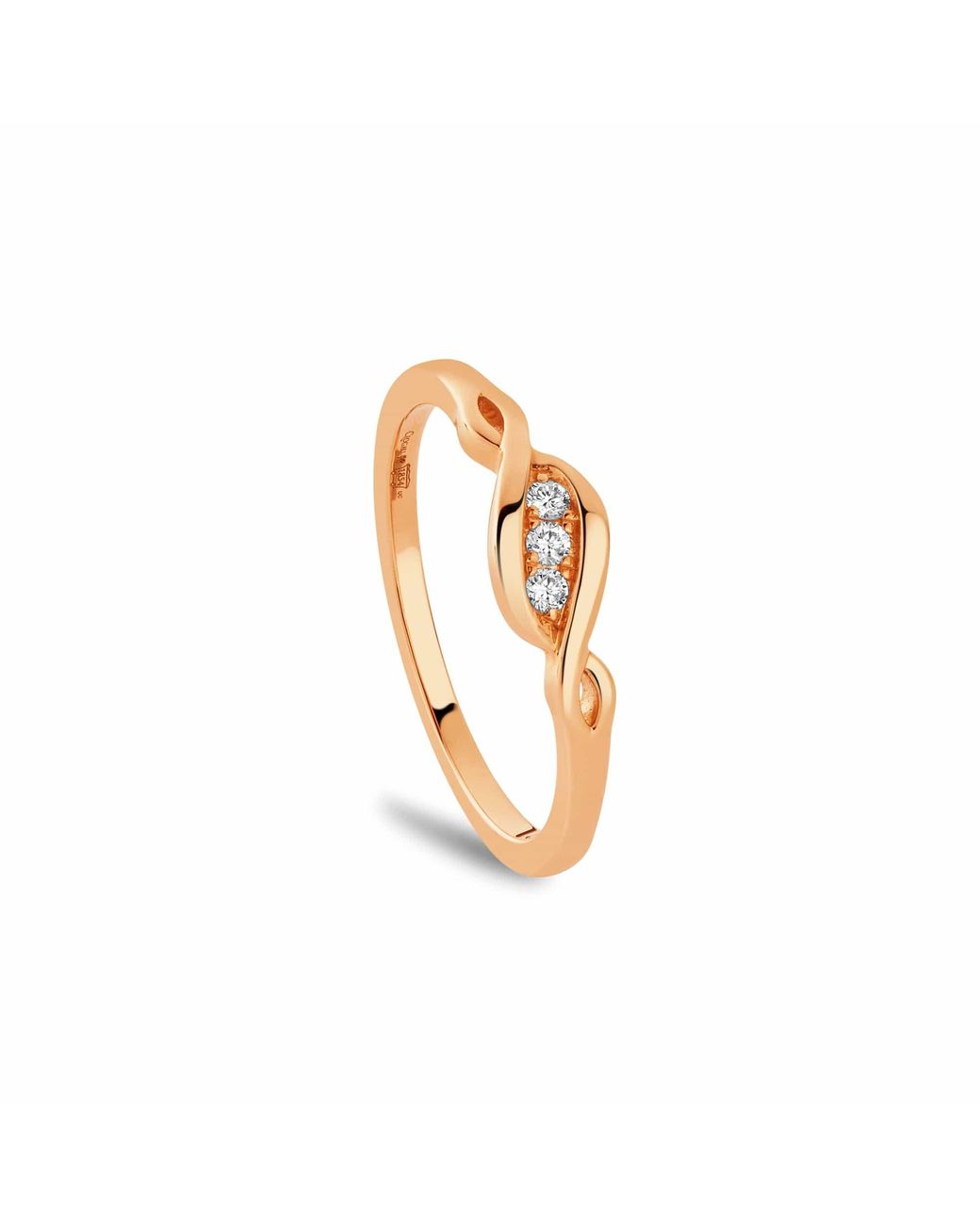 Clogau Metallic Past Present Future 18Ct Solid 1854 Blend Ring With Diamonds