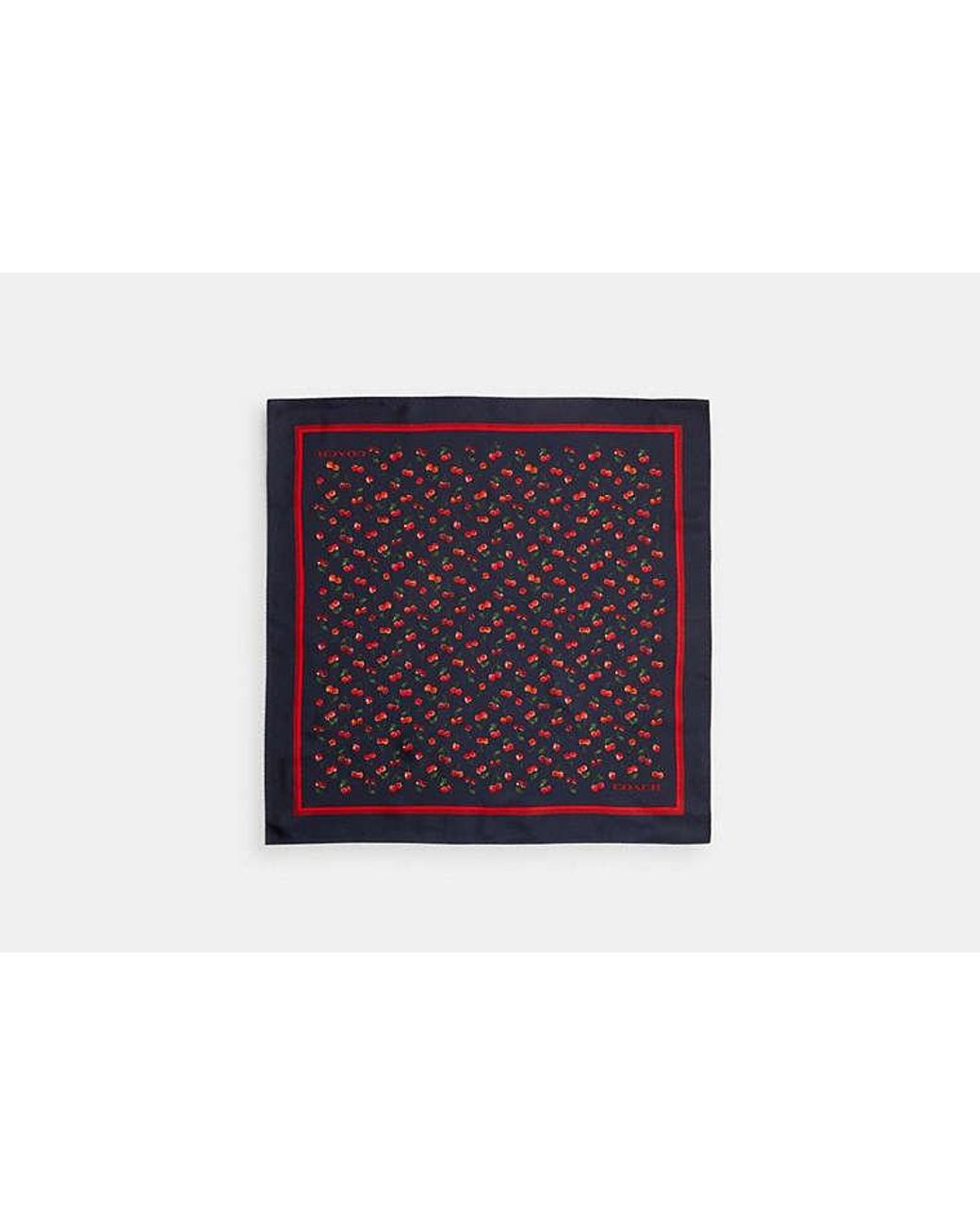 COACH Black Cherry Mix Print Silk Bandana