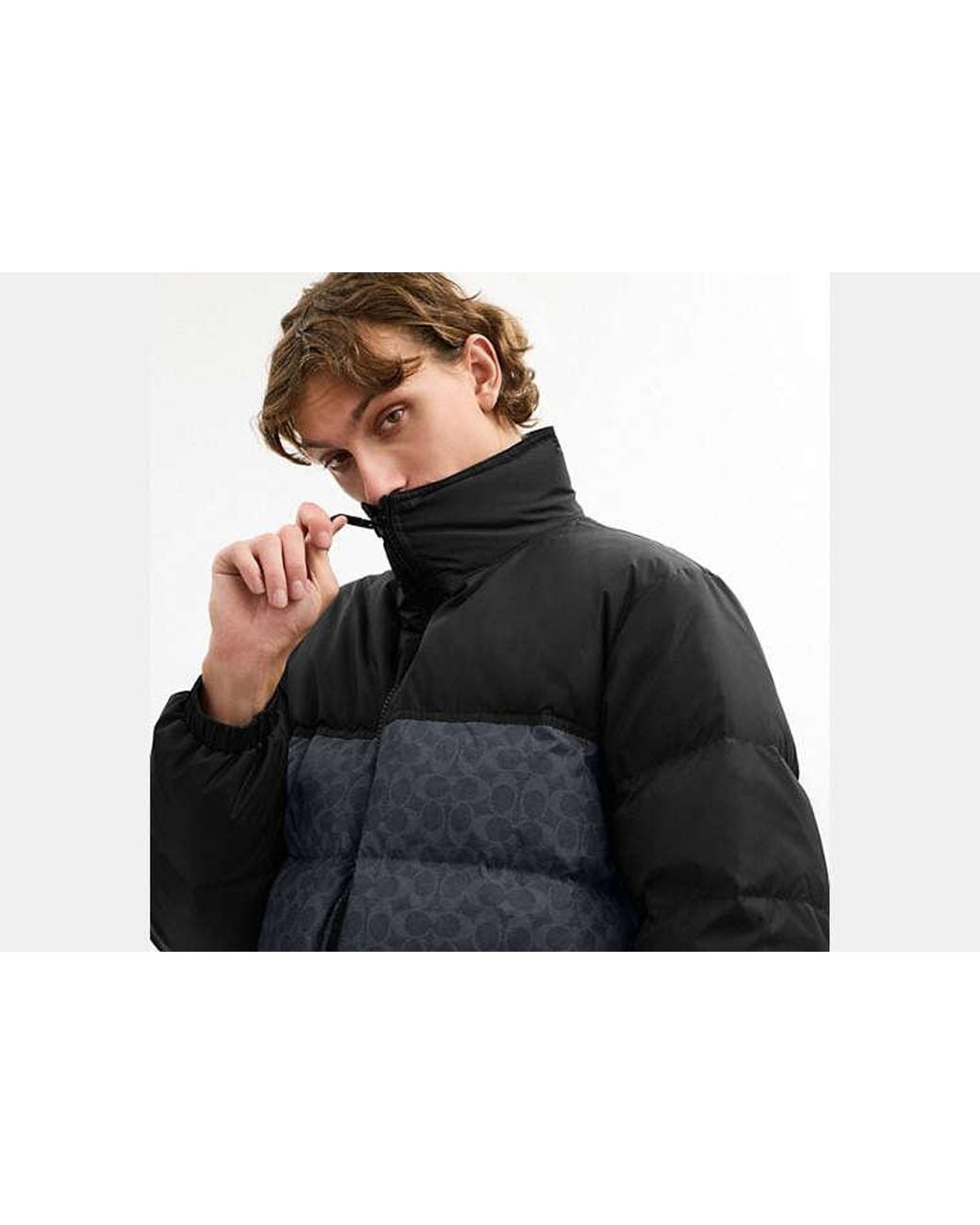 COACH Black Signature Down Jacket for men