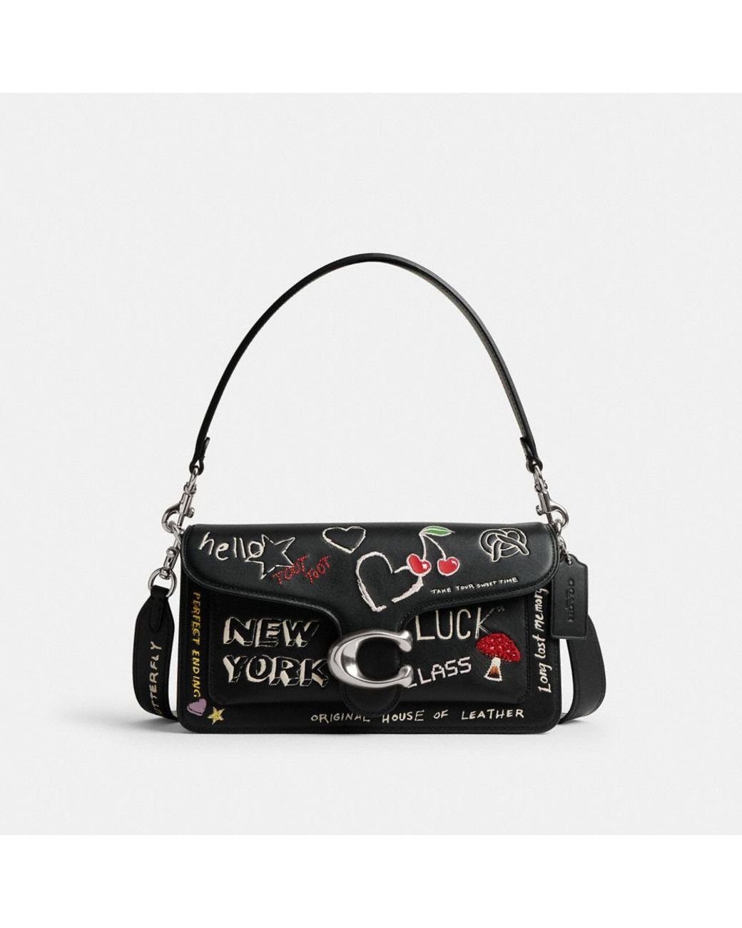 COACH Tabby Shoulder Bag 26 With Sketch Print in Black | Lyst