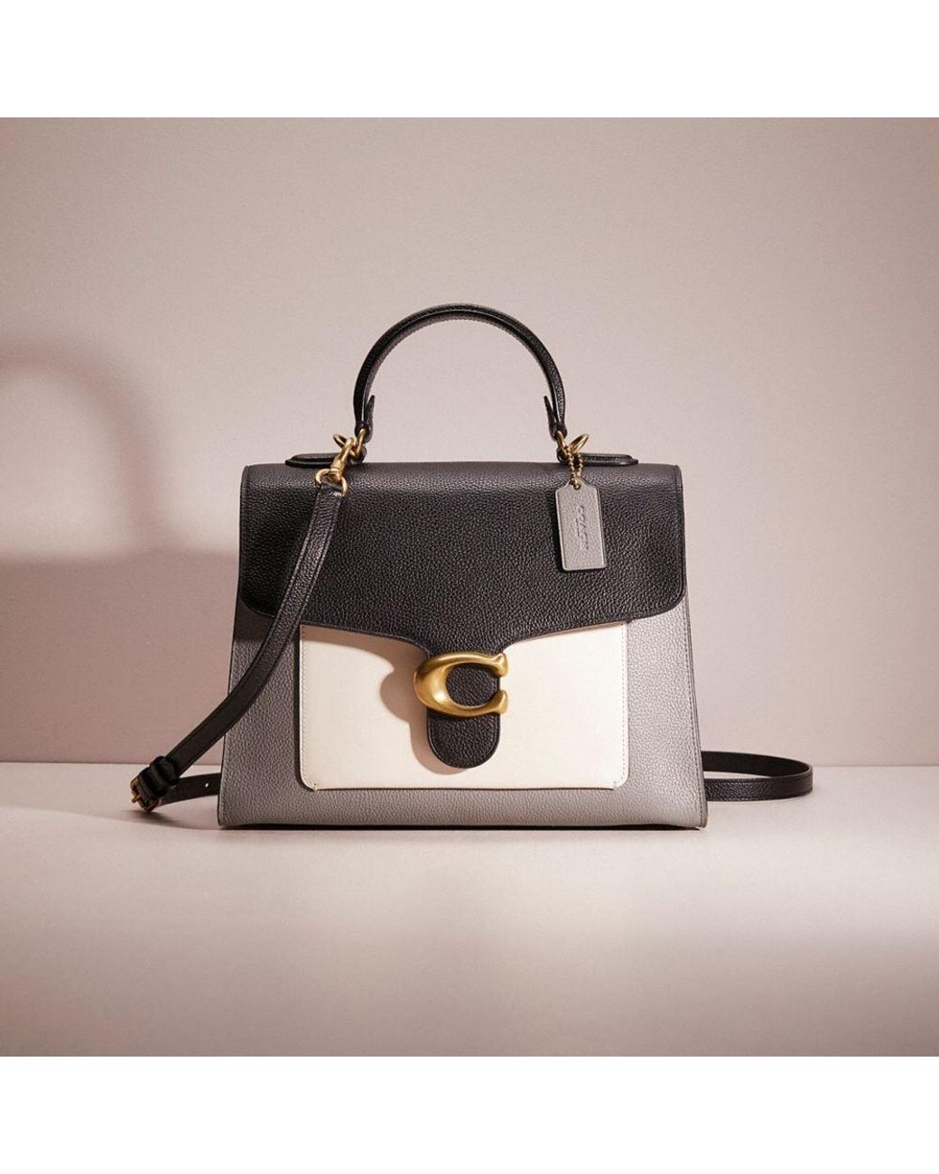 COACH Restored Tabby Top Handle In Colorblock in Pink Lyst