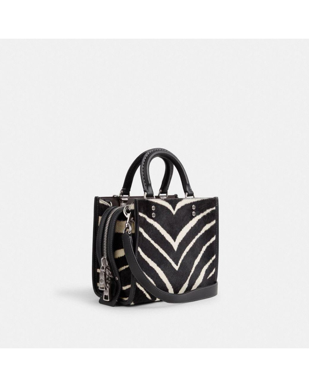 COACH Rogue 20 In Haircalf With Zebra Print in Black | Lyst