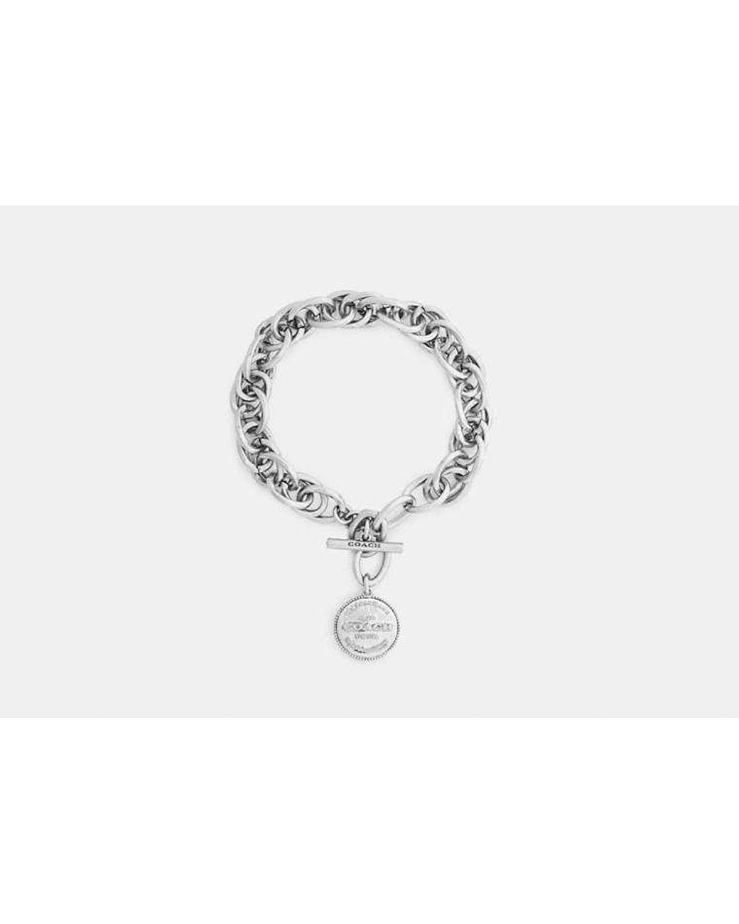 COACH Black Statement Coin Chain Bracelet