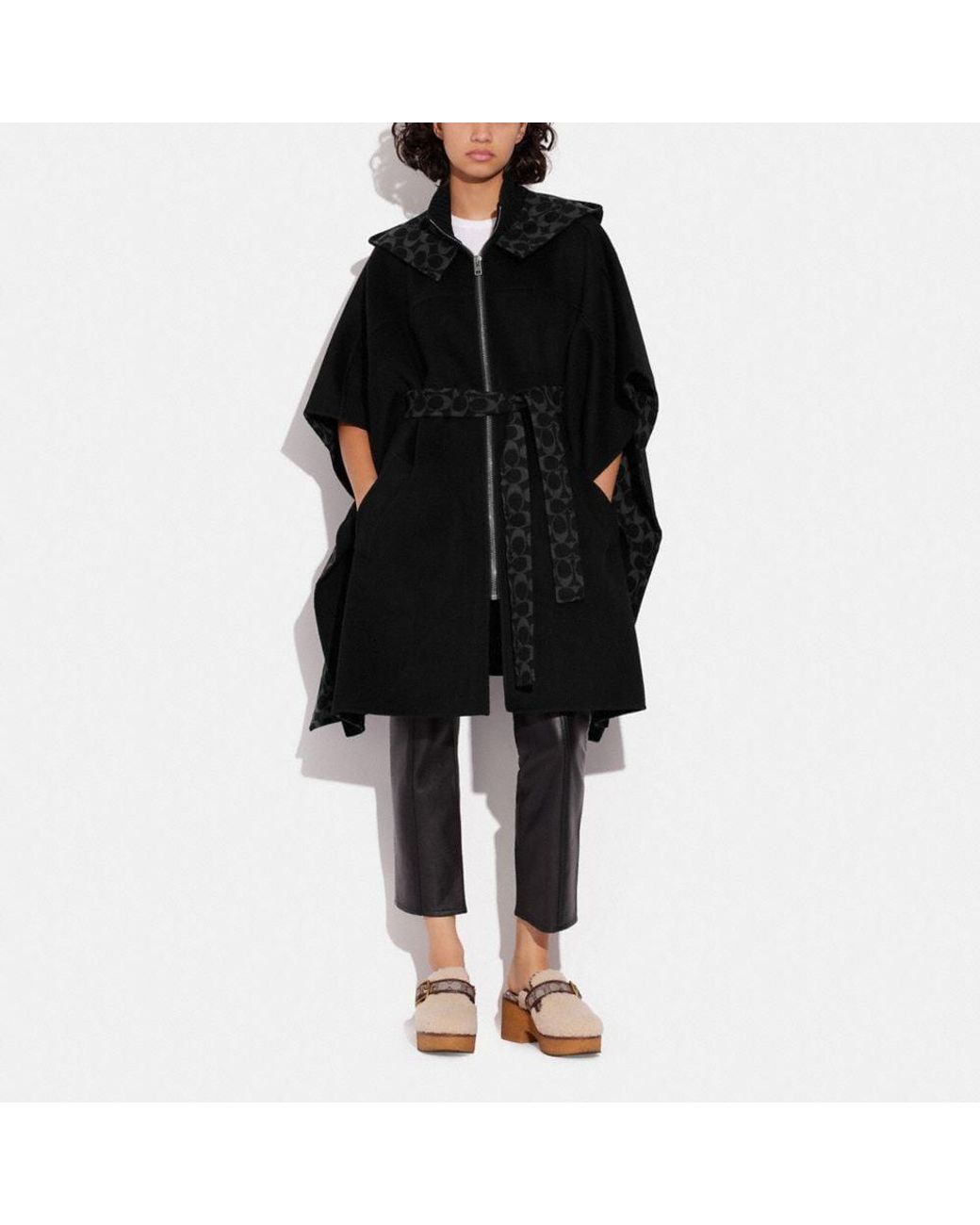coach double face wool cape