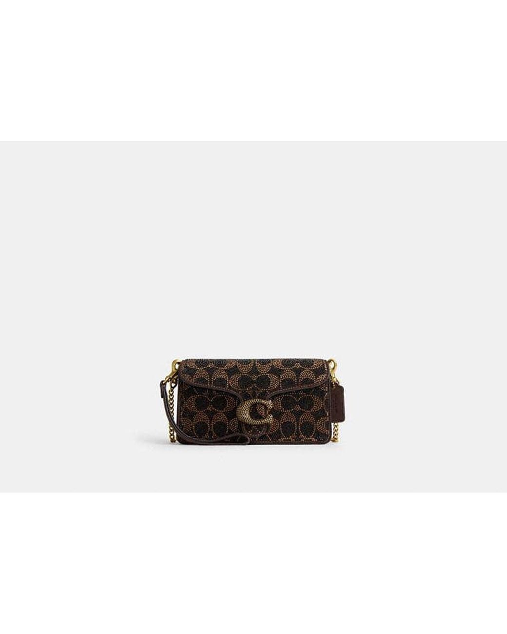COACH Black Tabby Chain Crossbody Bag 19 With Crystal Signature