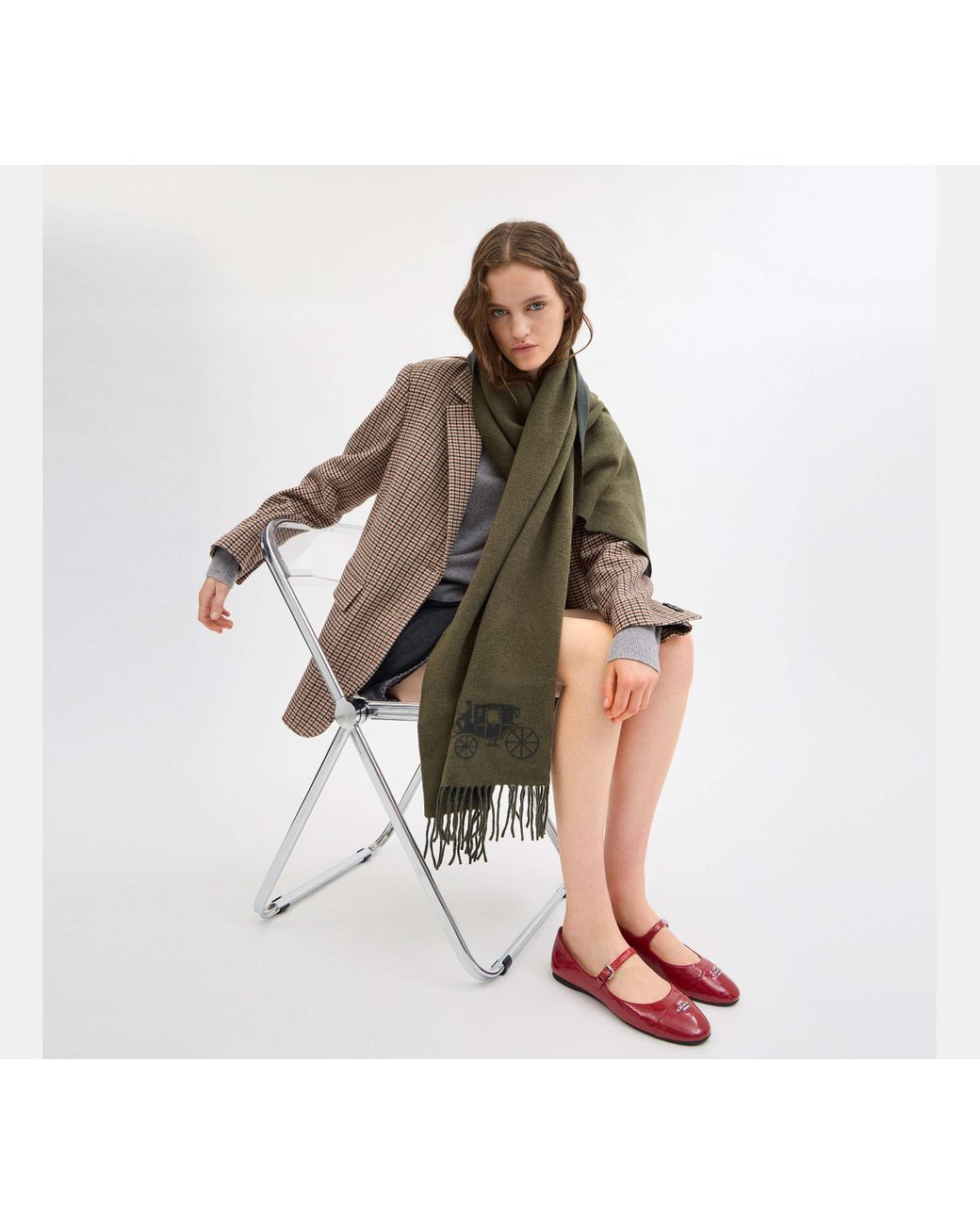 Sciarpone Oversize Double Face di COACH in Green