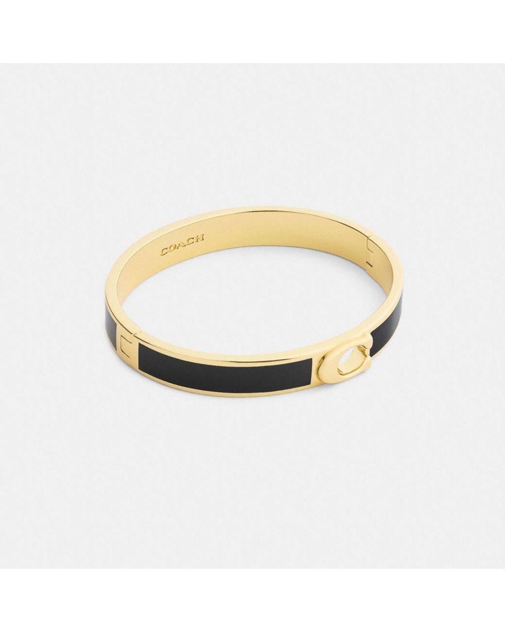 COACH C Hinged Bangle in Metallic | Lyst