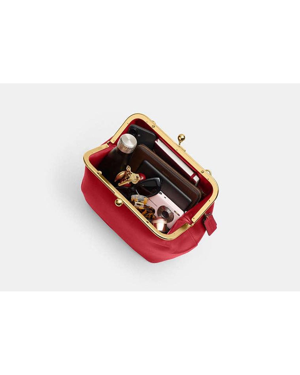 COACH Red Kisslock Frame Bag 27