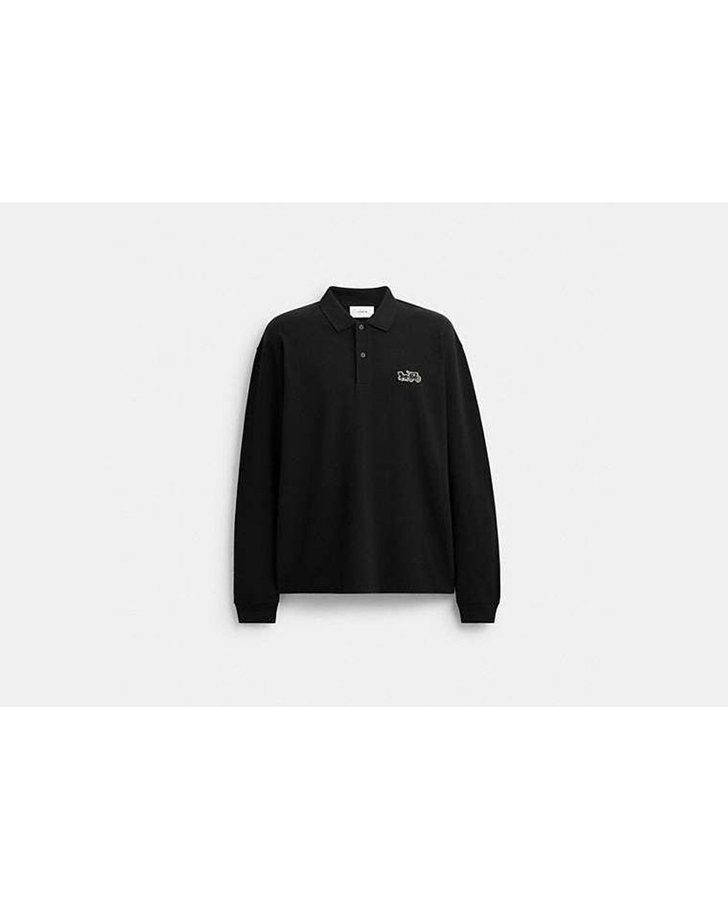COACH Black Horse And Carriage Long Sleeve Polo for men