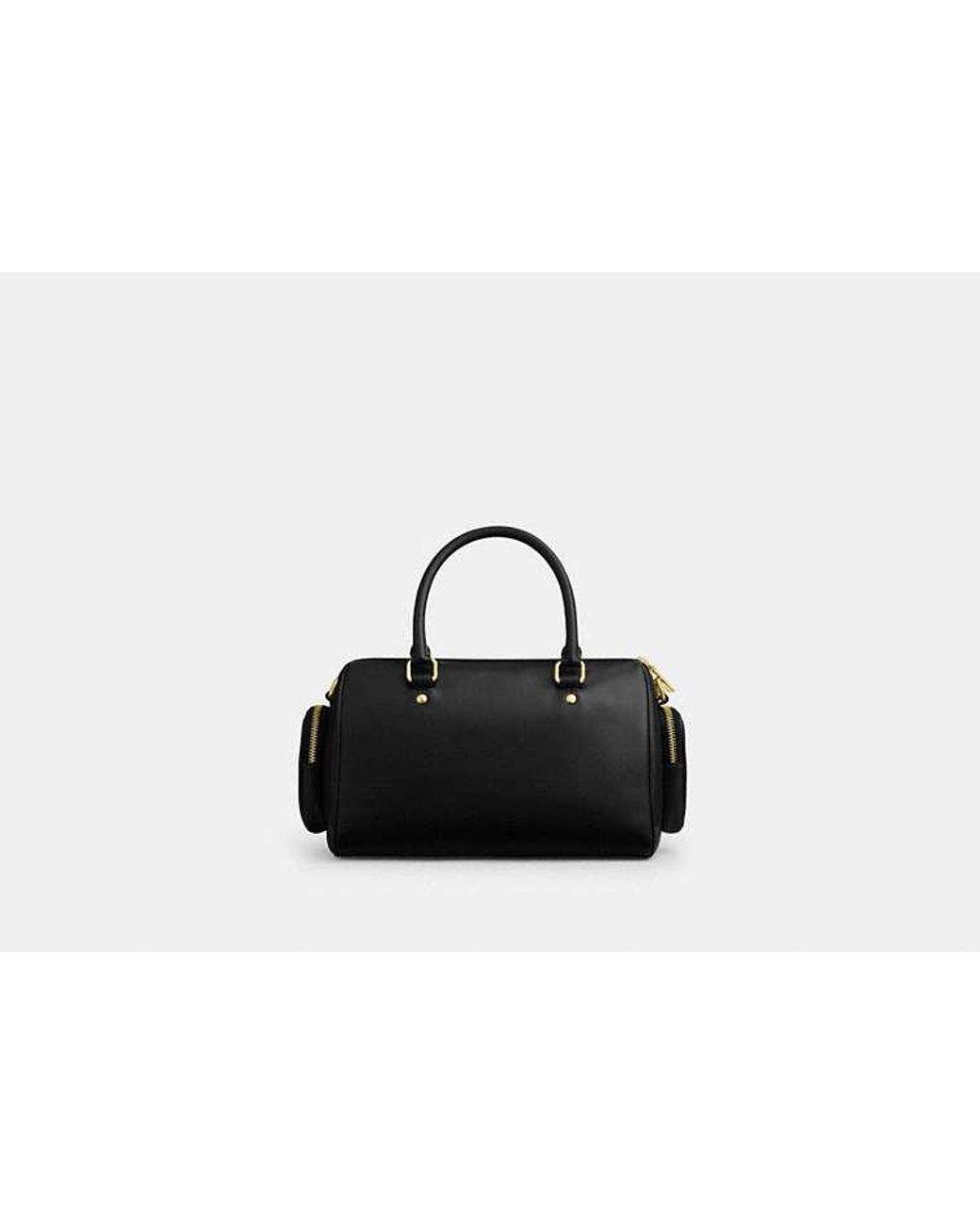 COACH Black Rowan Satchel Bag With Pockets