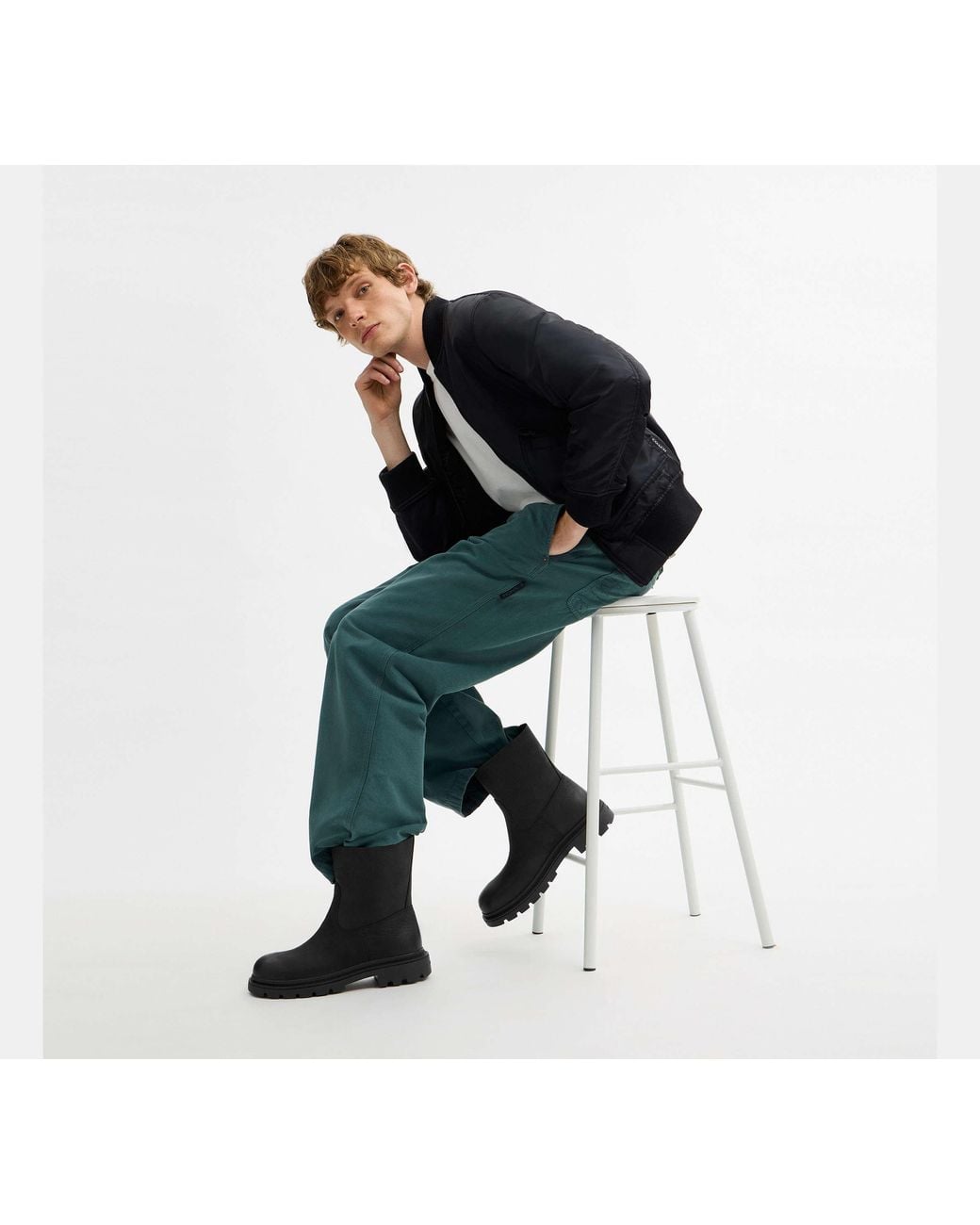 COACH Black Work Boot for men