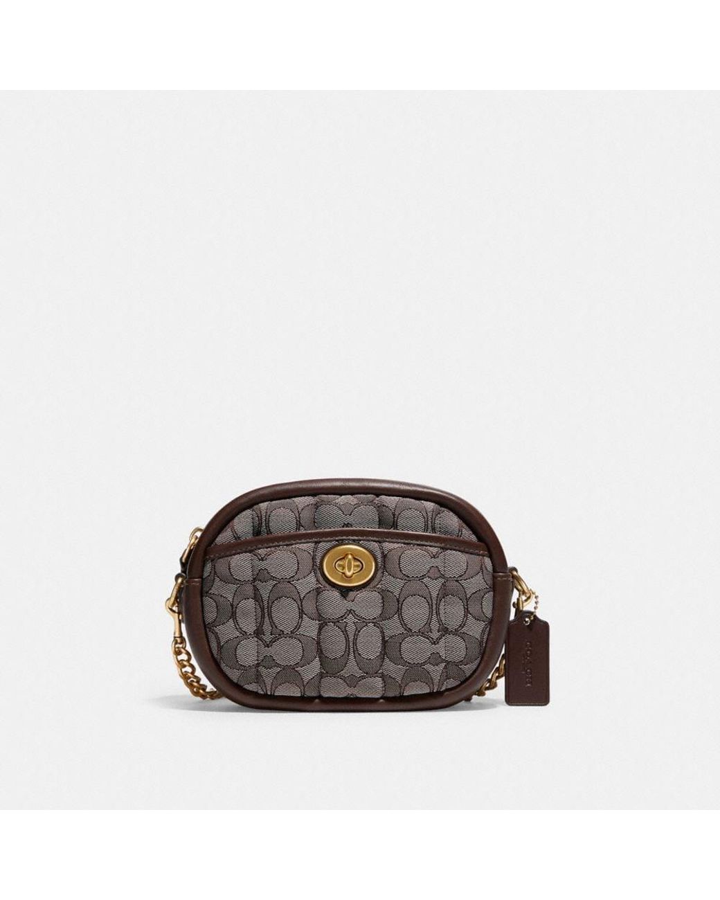 COACH Small Camera Bag In Signature Jacquard With Quilting in Brown Lyst