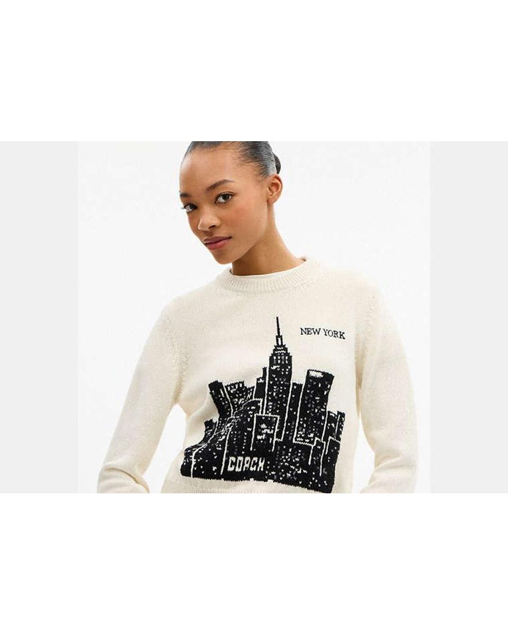 COACH Black Postcard Crewneck Sweater