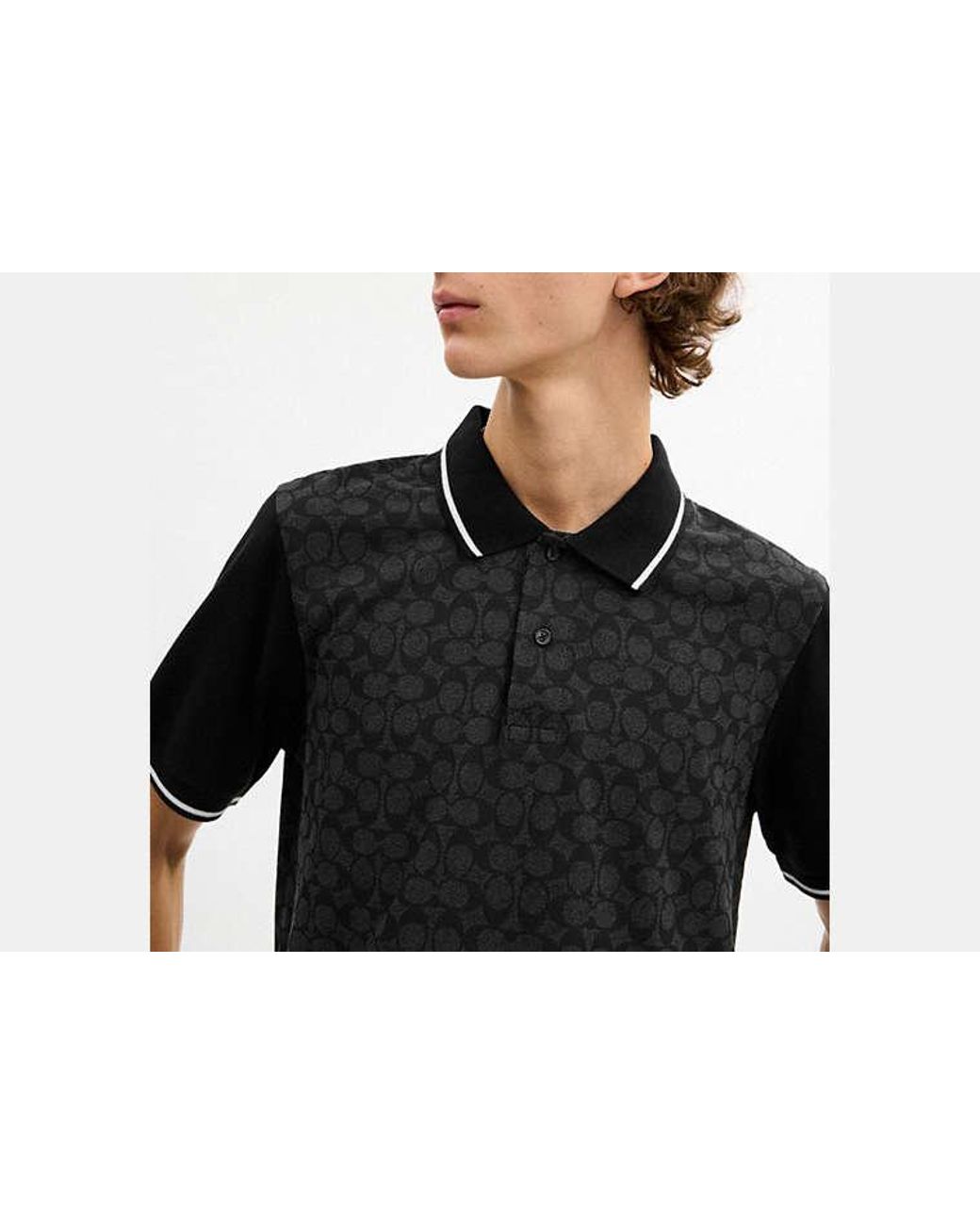 COACH Black Signature Polo for men