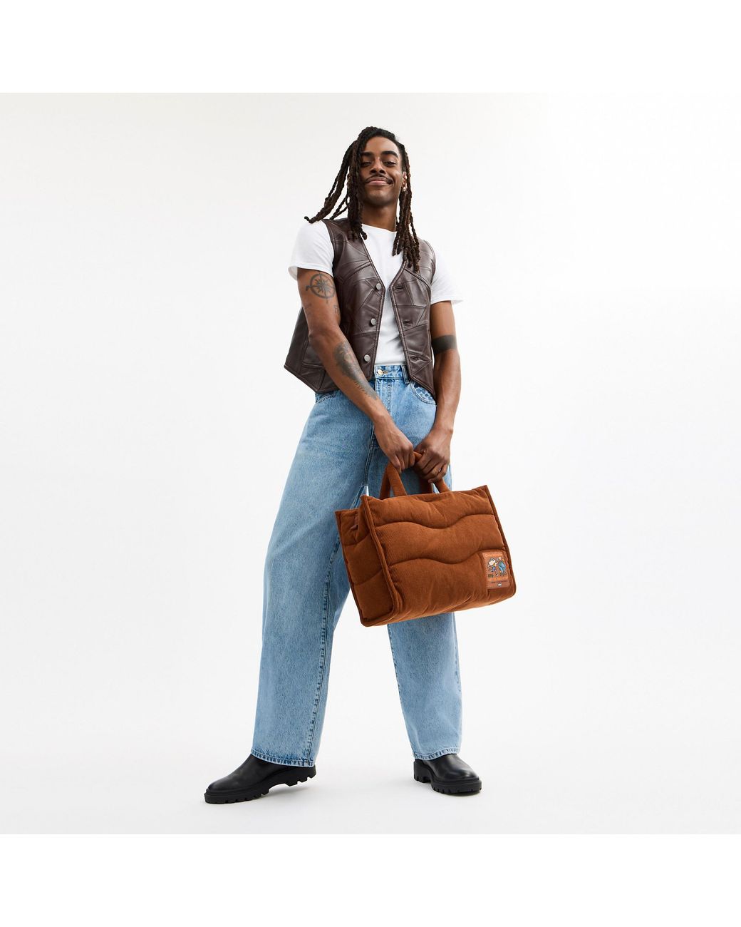 Coachtopia Loop Tote With Wavy Quilting in Brown | Lyst