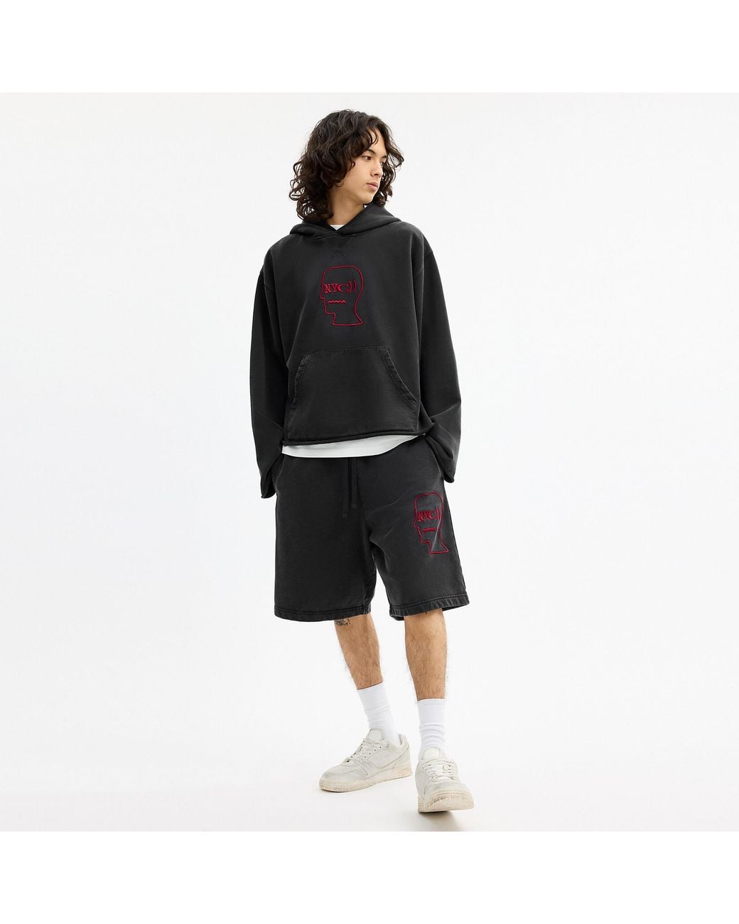 COACH Black Brain Dead Sweatshorts for men
