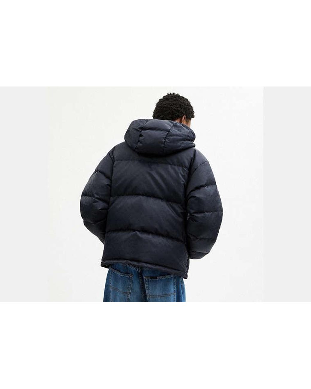 COACH Blue Tonal Signature Down Jacket for men