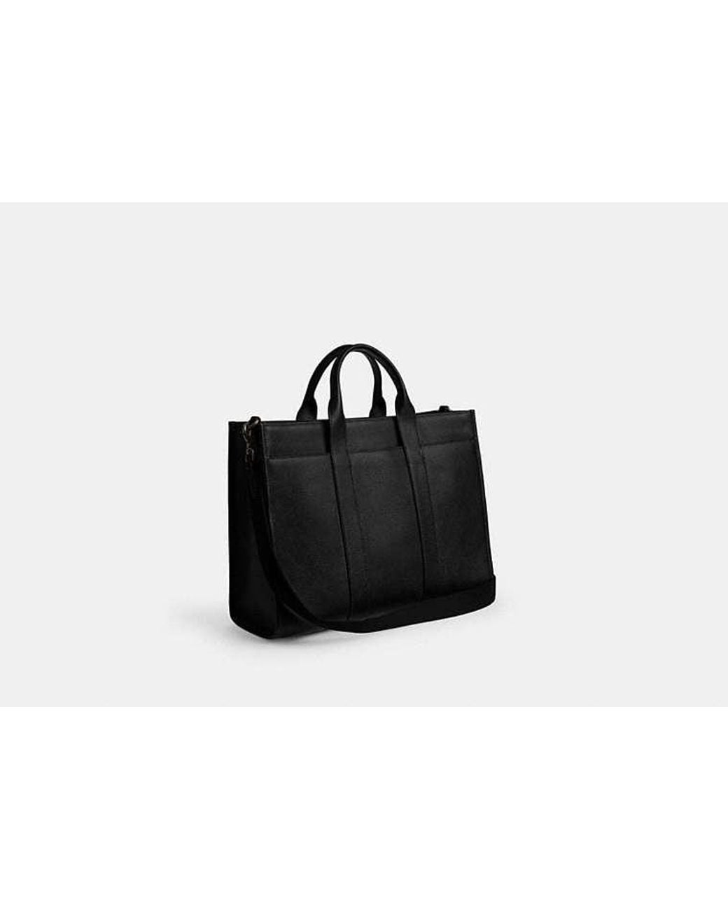 COACH Black Wesley Tote In Maxi Signature Leather for men