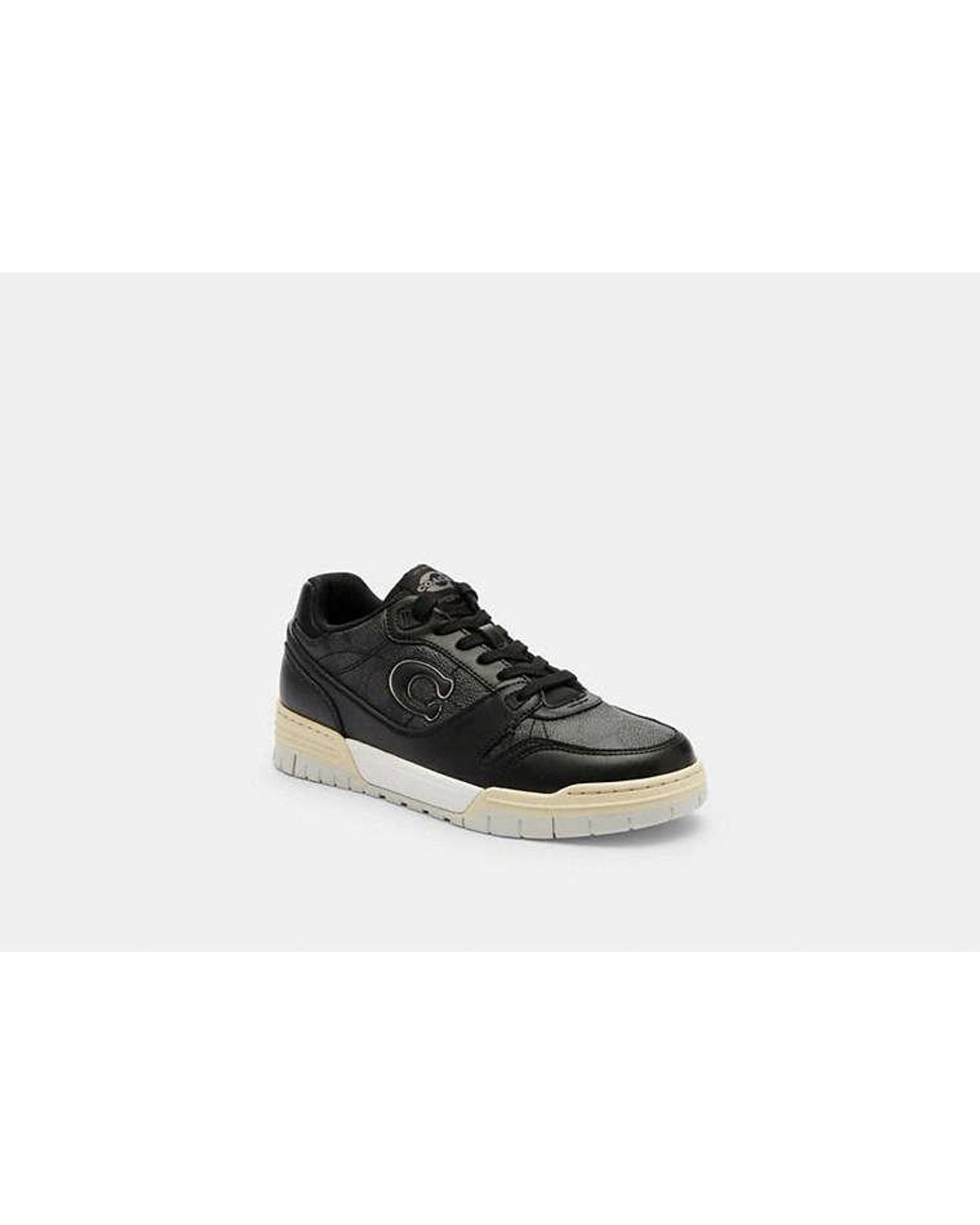 COACH Black Soho Sneakers With Signature Canvas Shoes Charcoal