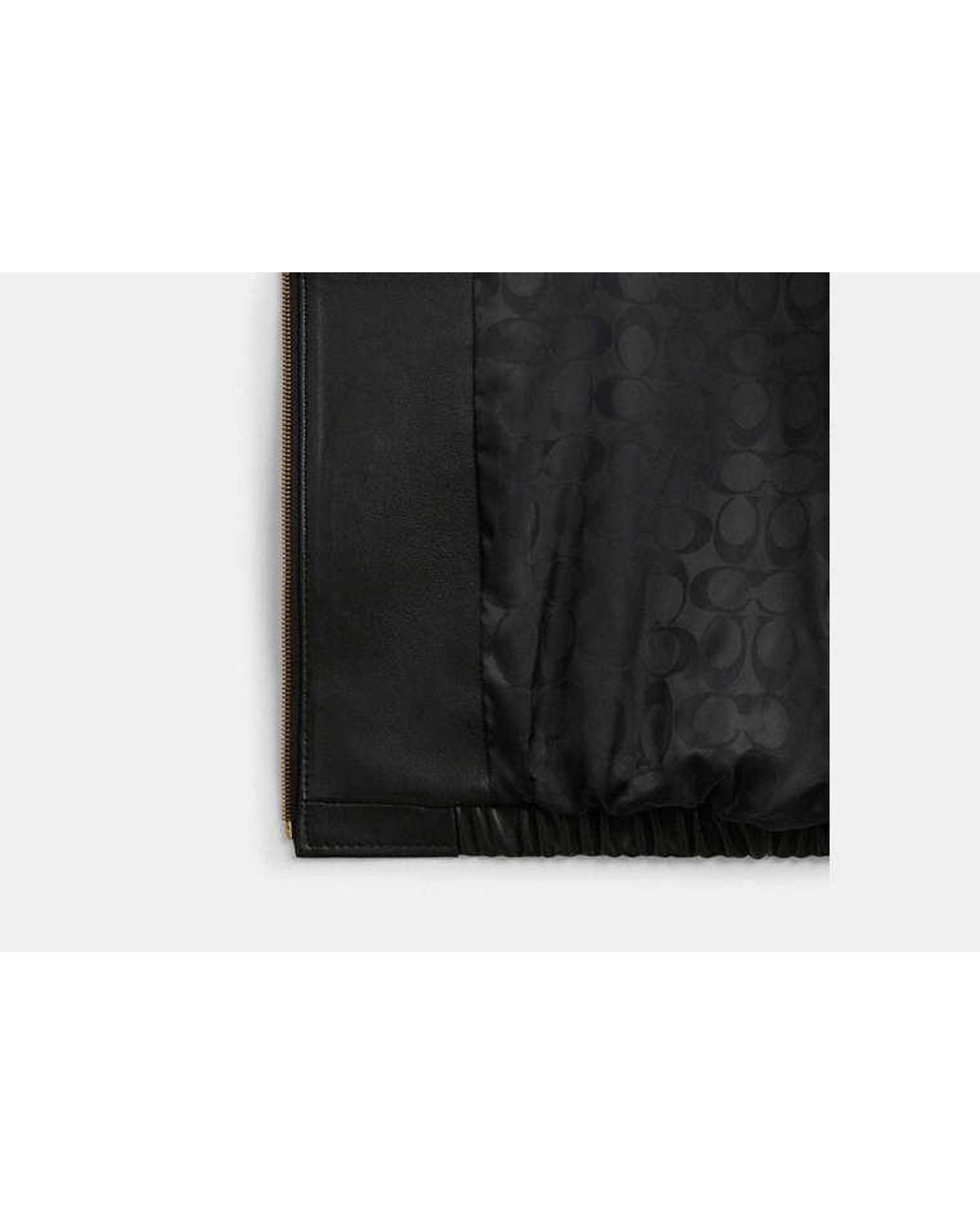 COACH Black Heritage C Plaque Oversized Leather Jacket