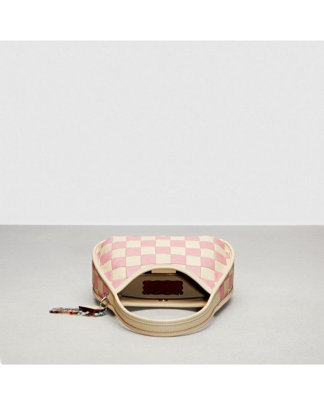 Coach Brown Leather Monogram Patchwork Pochette for Sale in New