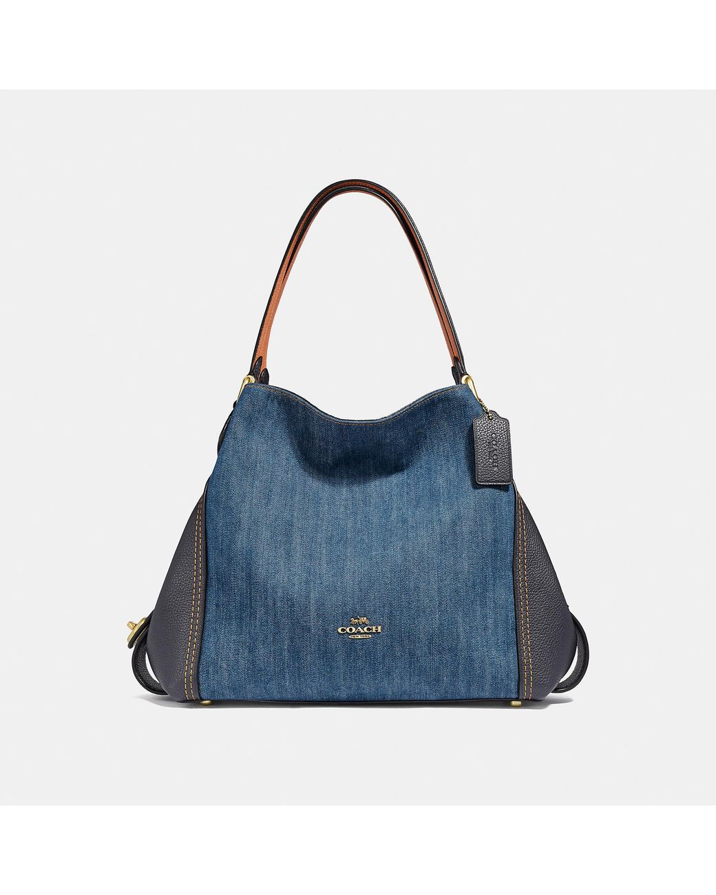 COACH Edie Denim Shoulder Bag 31 in Blue Lyst
