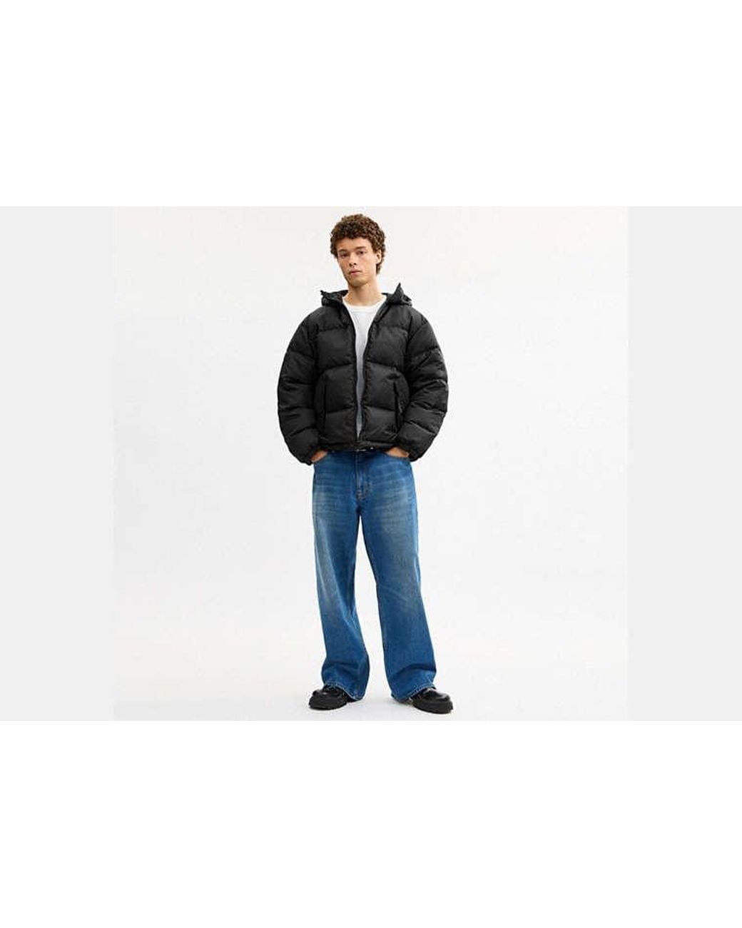 COACH Black Tonal Signature Down Jacket for men