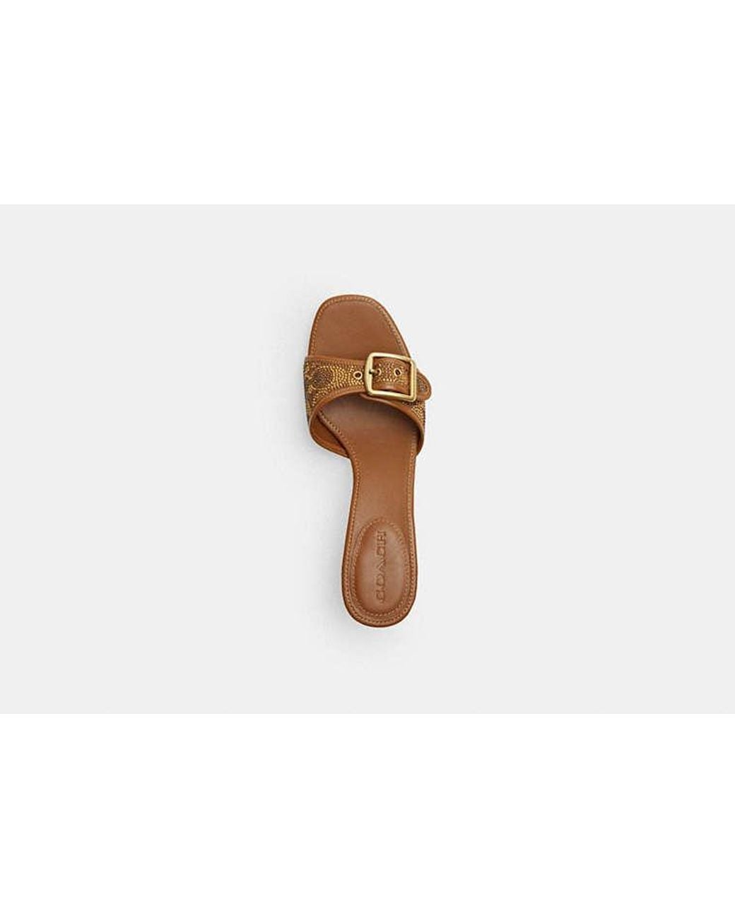 COACH Black Margot Sandal With Crystal Signature