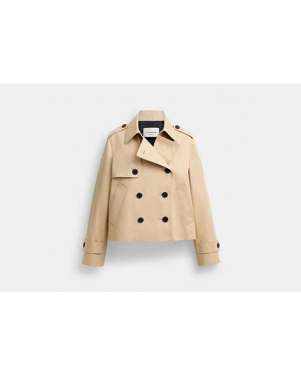 COACH Black Short Trench Coat