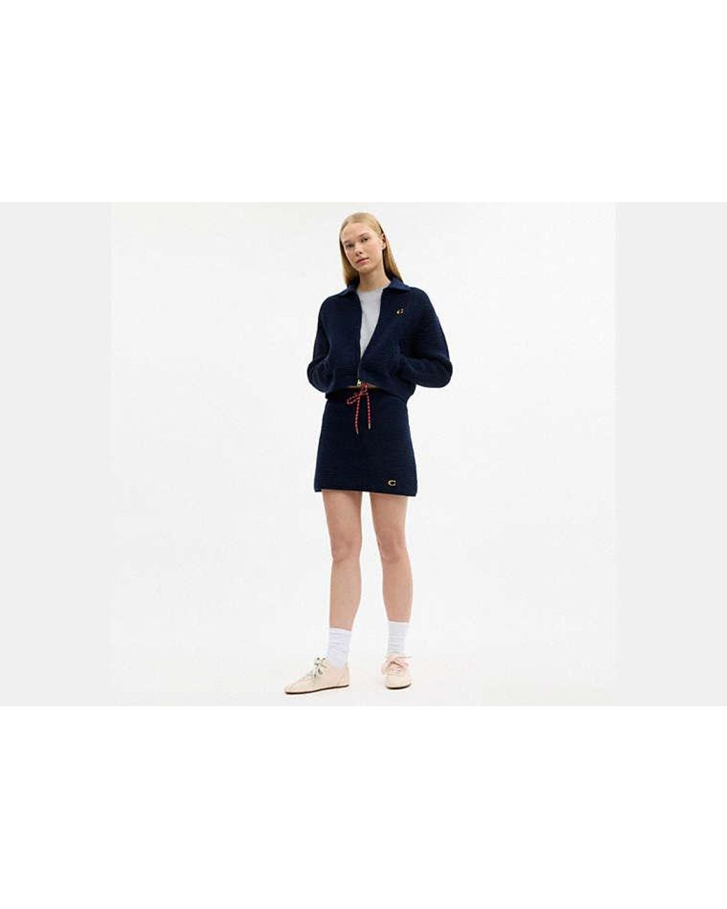 COACH Black Textured Knit Skirt
